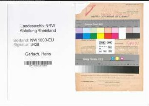 Entnazifizierung Hans Gerlach, geb. 03.06.1918 (Verw.Inspektor)