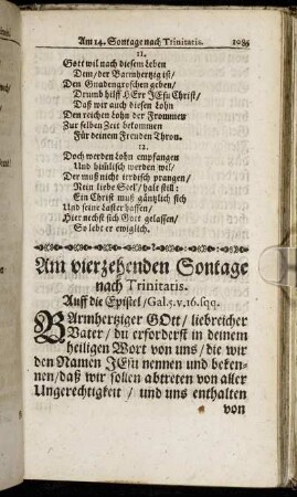 Am vierzehenden Sontage nach Trinitatis.