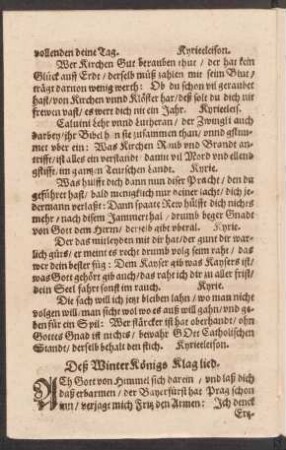 Deß Winter Königs Klaglied.