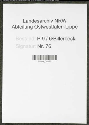 Sterberegister Standesamt Billerbeck