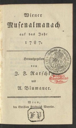 1787: Wiener Musenalmanach