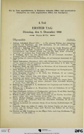 Ölgemälde (Nr. 1-99)