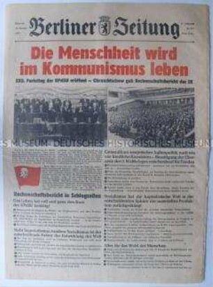 Tageszeitung "Berliner Zeitung" zum XXII. Parteitag der KPdSU