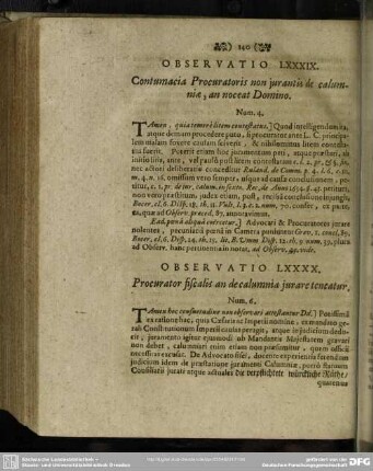 Observatio LXXXIX. Contumacia Procuratoris non jurantis de calumniae, an noceat Domino