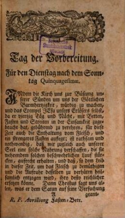 Geistreiche Fasten-Andacht, In welchen eindringende Betrachtungen, Der viertzigtägigen Heil. Fasten-Zeit: Gedancken und Erwegungen über das Evangelium jedes Tags, nebst Denck-Sprüchen aus der Göttlichen Schrifft ... gefunden wird