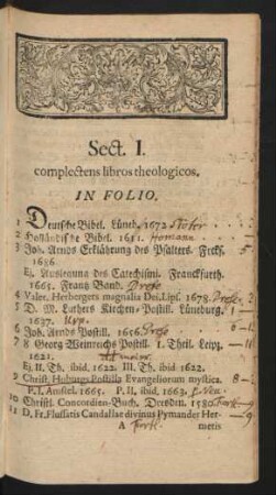 Sect. I. complectens libros theologicos.