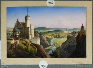 Blick in den Plauenschen Grund mit der Begerburg und der Eisenbahn