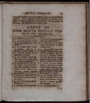 Caput III. Summi Militiae Imperialis Praefecti iura Delineans.