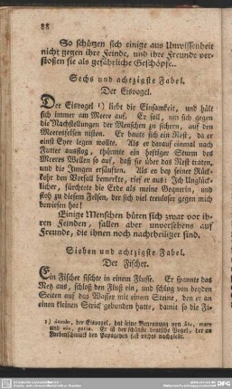 Sieben und achtzigste Fabel. Der Fischer