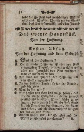 Das zweyte Hauptstück. Von der Hoffnung.