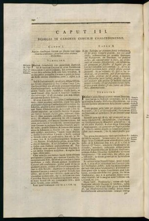 242-264, Caput III. Scholia in Canones Concilii Chalcedonensis.
