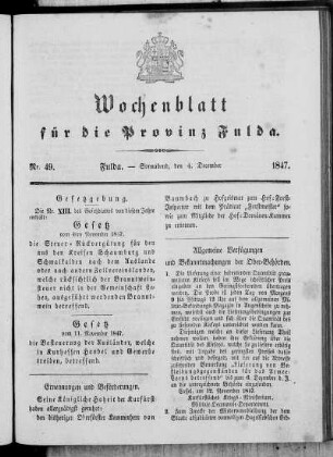 Nr. 49, Ausgabe vom 4. Dezember 1847