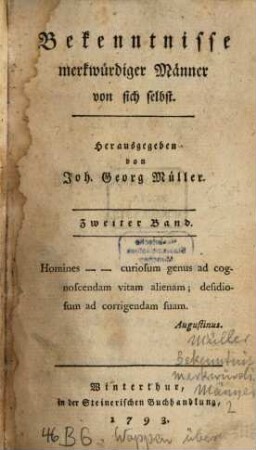 Bekenntnisse merkwürdiger Männer von sich selbst, 2