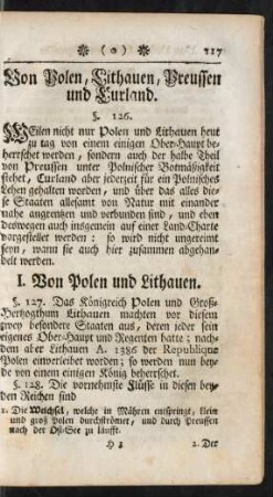 Von Polen, Lithauen, Preussen und Curland