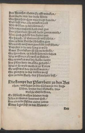Hie kompt der Pfarrherr zu den Betthen ...