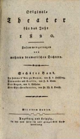 Original-Theater : für das Jahr ..., 1820, 6