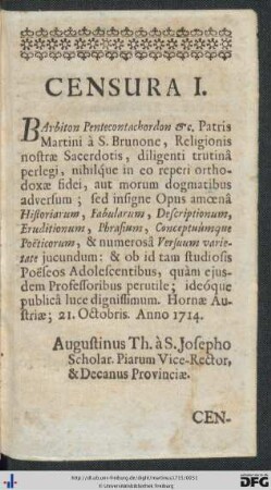 Censura; Approbatio.