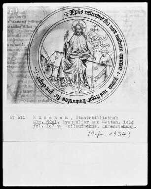 Evangeliar aus Metten — Teil mit theologischen und symbolischen Darstellungen — ---, Folio 107versoAuferstehung, Folio 107verso