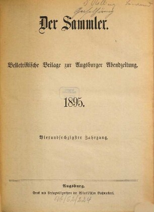 Der Sammler. 64. 1895