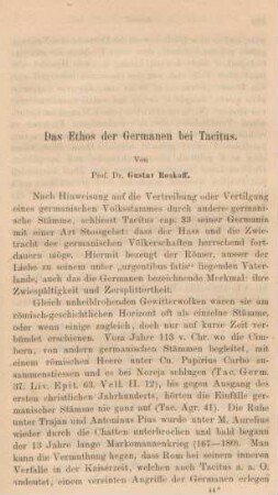 691-720 Das Ethos der Germanen bei Tacitus