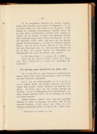 [2.] Der Feldzug gegen Frankreich im Jahre 1815.