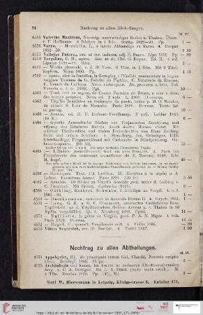 Nachtrag zu allen Abtheilungen (Nr. 4574 - 4634)