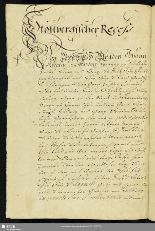 Stollbergischer Receß, dat. 22.11.1671