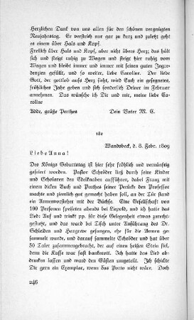 180 Wandsbeck, d. 8. Febr. 1809