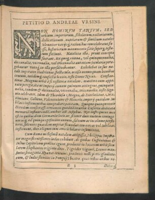 Petitio D. Andreae Ursini.