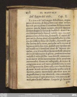 Del Regno del cielo. Cap. 8.