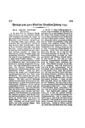 Beylage zum 50ten Stück der Deutschen Zeitung 1791
