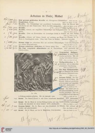 Arbeiten in Holz; Möbel (Nr. 1080-1347)