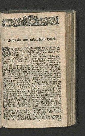 I. Unterricht vom andächtigen Gebete.