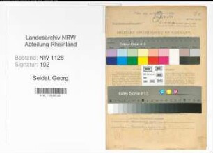 Entnazifizierung Georg Seidel , geb. 27.09.1890 (Polizist)