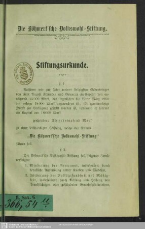 Stiftungsurkunde