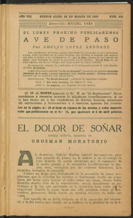 1924008332: El dolor de soñar : novela inédita