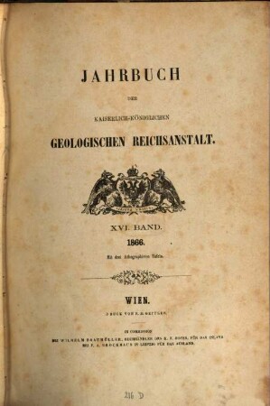 Jahrbuch der Geologischen Reichsanstalt. 16. 1866