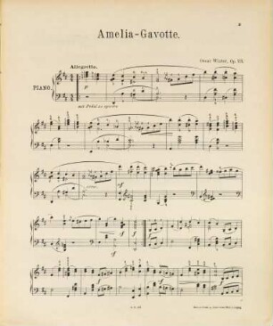 Amelia-Gavotte : für Klavier ; Op. 23 ; Frau D. D. Streeter gewidmet