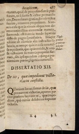 487-498, Dissertatio XII