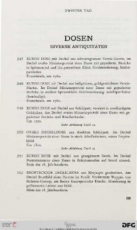 Dosen (Nr. 247-274)