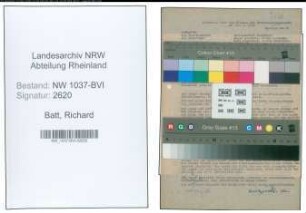 Entnazifizierung Richard Batt , geb. 30.07.1895 (Kassierer)