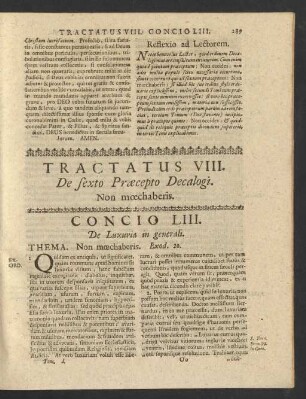 Tractatus VIII. De sexto Praecepto Decalogi. Non moechaberis.