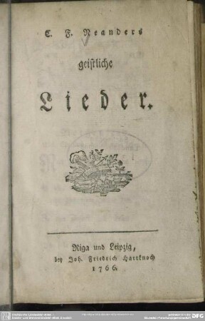 C. F. Neanders geistliche Lieder