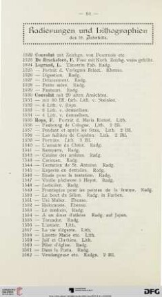 Radierungen und Lithographien des 19. Jahrhunderts (Nr. 1522-1572)