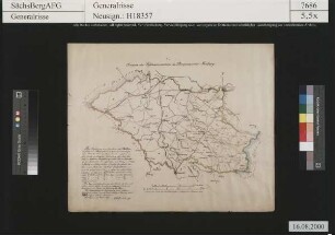 Geschworenenreviere; Übersichtskarte im Bergamtsrevier Freiberg