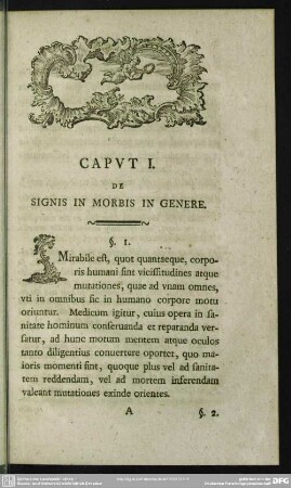 Caput I. De Signis In Morbis In Genere