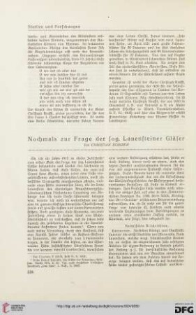 16: Nochmals zur Frage der sog. Lauensteiner Gläser