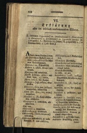 VI. Erklärung aller im Lesebuch vorkommenden Wörter