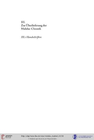 III.1 Handschriften