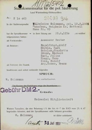 Sulzmann, Wilhelmine